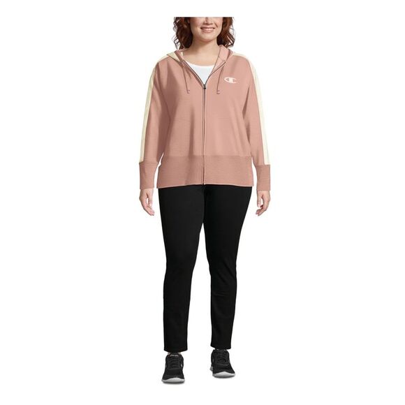 CHAMPION Jackets & Blazers - CHAMPION Womens Pink Color Block Zip Up Jacket Plus 2X